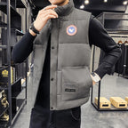 Men's Structured Padded Vest with Stand Collar & Zip Pockets - Worn Lifestyle