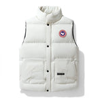 Men's Structured Padded Vest with Stand Collar & Zip Pockets - Flat Lay Front