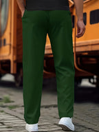 Men's Relaxed-Fit Sport Pants with Drawstring Waist & Side Pockets - Back Pose