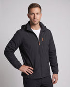 Men's Everyday Softshell Jacket with Hooded Design & Zip Pockets - Front Worn Pose