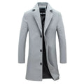 Men's Tailored Overcoat with Notched Lapel & Relaxed Longline Fit — Edward