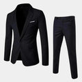 Men's Suit with Slim-Fit Notched Lapel & Single-Button Closure — Theo