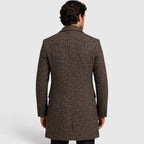 Men's V Neck Trench Coat with Single-Breasted Tailored Fit - Back Full
