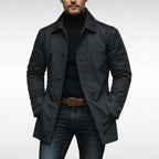 Black Men's Waterproof Coat with Lightweight Lining & Regular Fit