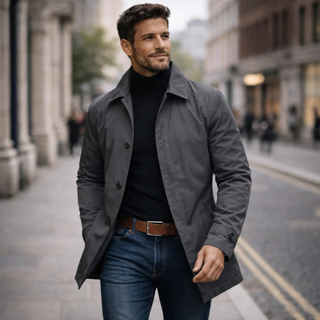 Men's Waterproof Coat with Lightweight Lining & Regular Fit - Outdoor Walking