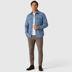 Men's Slim Fit Overshirt with Mandarin Collar & Chest Pockets