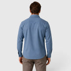 Men's Slim Fit Overshirt with Mandarin Collar & Chest Pockets