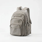 Beige Women's Multi Pocket School Backpack with Adjustable Straps & Zip Front Pockets — Jada