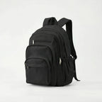 Black Women's Multi Pocket School Backpack with Adjustable Straps & Zip Front Pockets — Jada