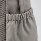 Grey Women's Multi Pocket School Backpack with Adjustable Straps & Zip Front Pockets — Jada - Brown Side Pocket Detail