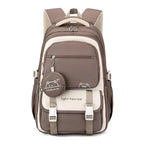Khaki Women's Multi Pocket School Backpack with Padded Mesh Straps — Erin