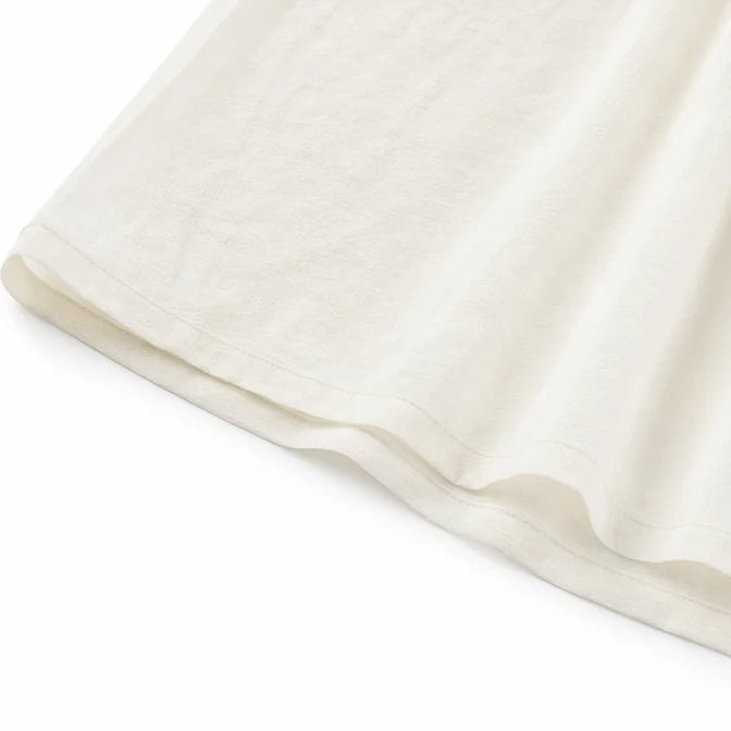Ivory Women's Wide-Leg Two-Piece Set — May Linen One-Shoulder Batwing - Hem Detail