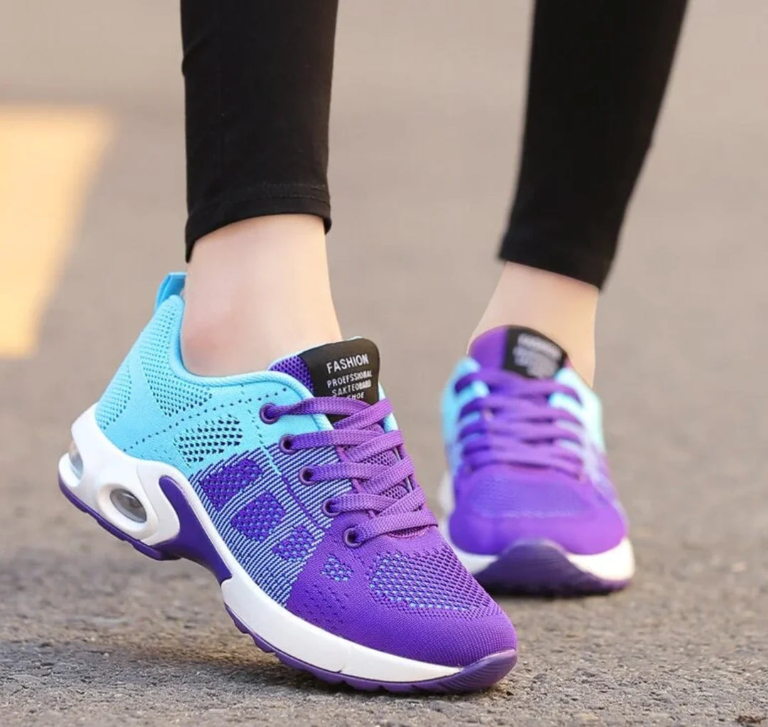 Multicolor Women's Orthopedic Comfort Shoes — Tahlia Everyday Cushioned Sneakers - Gradient Color Detail
