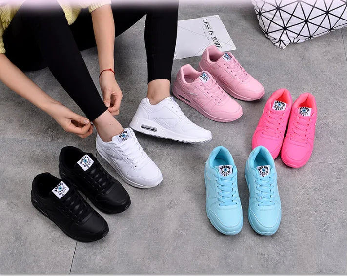Multicolor Women's Orthopedic Walking Sneakers — Clementine Cushioned Lace-Up Athletic - Group Lineup