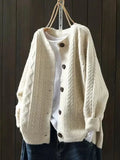 Women's Oversized Cable-Knit Cardigan — Ramona Chunky Knit Button-Front