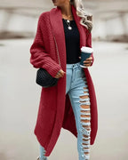 Orange Women's Hooded Cardigan with Ribbed Knit Trim & Button-Front Closure — Delaney - Worn Lifestyle