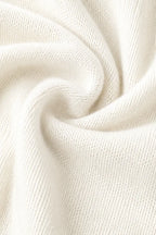 White Women's Oversized Hooded Knit Sweater with Drawstring Hood — Jillian - Fabric Texture Swirl