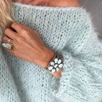 Light Blue Women's Oversized Knit Sweater in Soft Mohair Blend with Relaxed Fit — Cherie