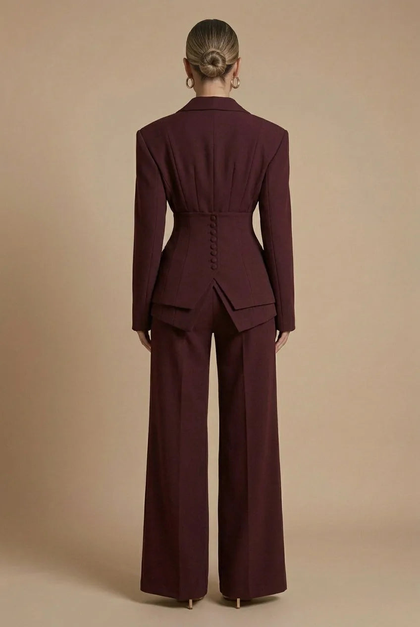 Scarlett | Elegant Tailored Two Piece Suit with Peaked Lapel