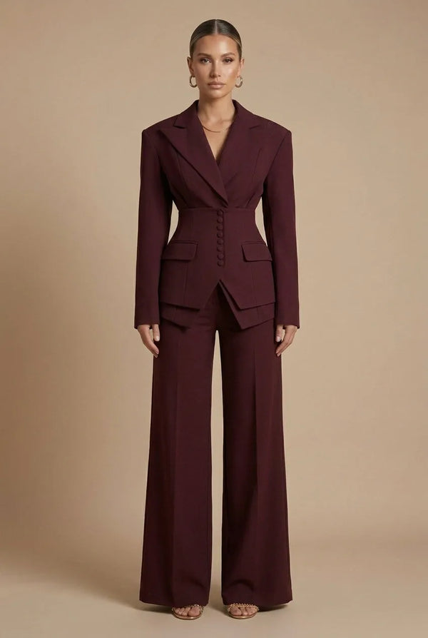 Scarlett | Elegant Tailored Two Piece Suit with Peaked Lapel