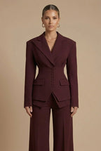Scarlett | Elegant Tailored Two Piece Suit with Peaked Lapel