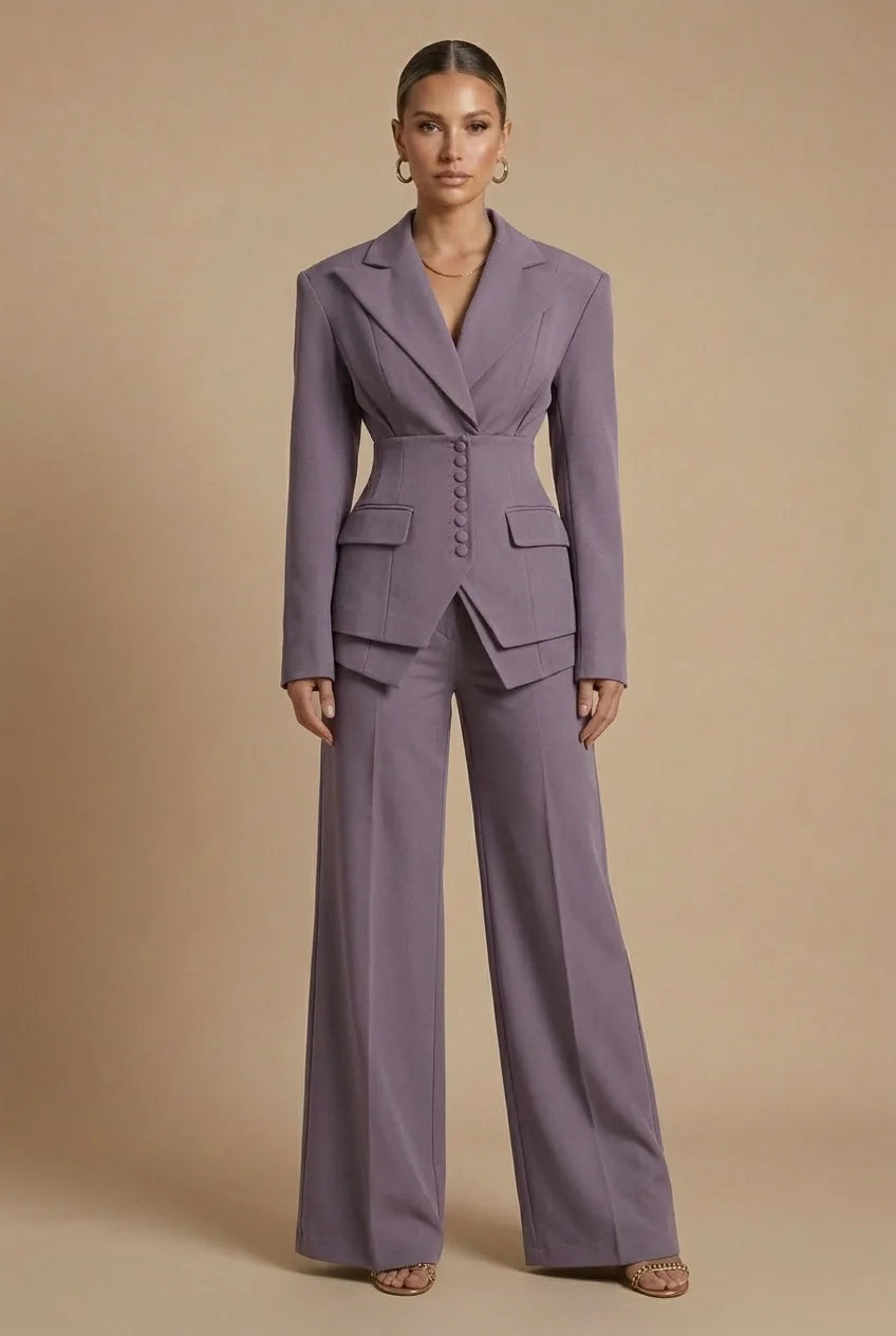 Scarlett | Elegant Tailored Two Piece Suit with Peaked Lapel