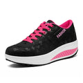 Women's Platform Orthopedic Walking Sneakers — Lily Faux Leather Lace-Up