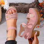 Grace | Platform Wedge Sandals With Ankle Strap