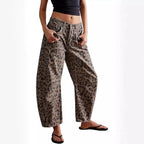 Leopard Women's Leopard Barrel Jeans — Madeline Relaxed Mid-Rise Pockets - Studio Pose