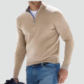 Men's Quarter Zip Sweater with Zip Collar & Relaxed Fit — Hunter