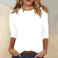 Women's Casual Top with Crew Neck & Three-Quarter Sleeves — Yvette