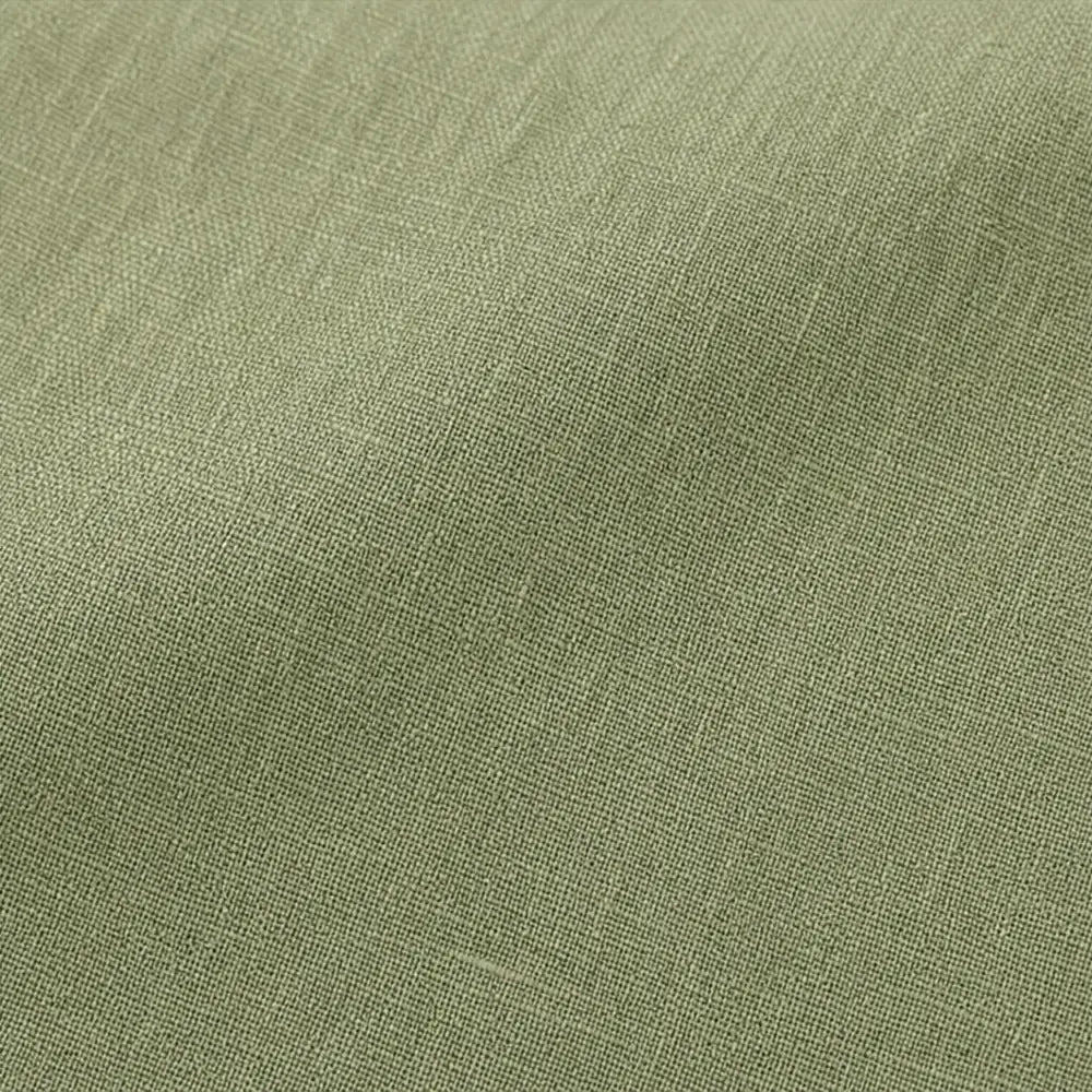 Women's Relaxed-Fit Linen Blend Top with Side-Button Detail & Roll-Tab Sleeves - Fabric Texture Macro
