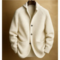 Men's Ribbed Knit Blazer Cardigan with Patch Pockets & Relaxed Fit — Charlie