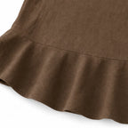Chocolate Women's Sleeveless V-Neck Blouse — Natalie Lightweight Ruffle Peplum - Hem Detail