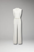 Women's Sleeveless Wide-Leg Jumpsuit — Gloria Relaxed-Fit Mock Neck Pockets