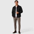 Men's Slim Fit Overshirt with Mandarin Collar & Chest Pockets - Full Body Solid