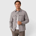 Men's Slim Fit Overshirt with Mandarin Collar & Chest Pockets — Arthur