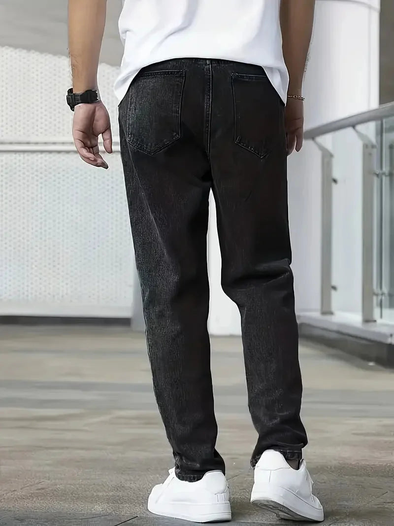 Men's Straight Leg Jeans with Relaxed Comfort Fit - Back Detail