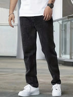Men's Straight Leg Jeans with Relaxed Comfort Fit - Front View