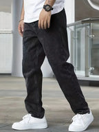 Black Men's Straight Leg Jeans with Relaxed Comfort Fit — Beau
