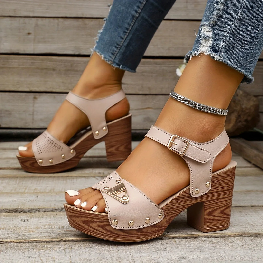 Beatrice | Studded Platform Wedge Sandals