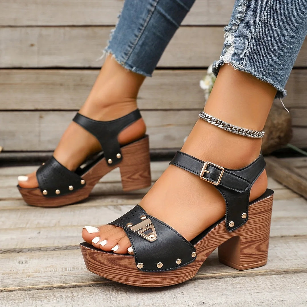 Beatrice | Studded Platform Wedge Sandals