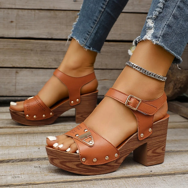 Beatrice | Studded Platform Wedge Sandals