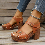 Beatrice | Studded Platform Wedge Sandals