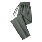 Army green (open hem) Men's Tech Jogger Pants with Elastic Waistband & Zip Pockets - Open Hem