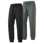 Men's Tech Jogger Pants with Elastic Waistband & Zip Pockets - Tight Cuff Paired Front View