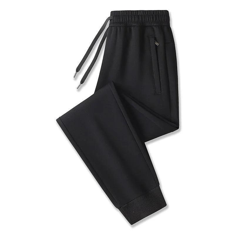 Black with tight cuff Men's Tech Jogger Pants with Elastic Waistband & Zip Pockets
