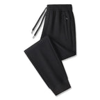 Black with tight cuff Men's Tech Jogger Pants with Elastic Waistband & Zip Pockets