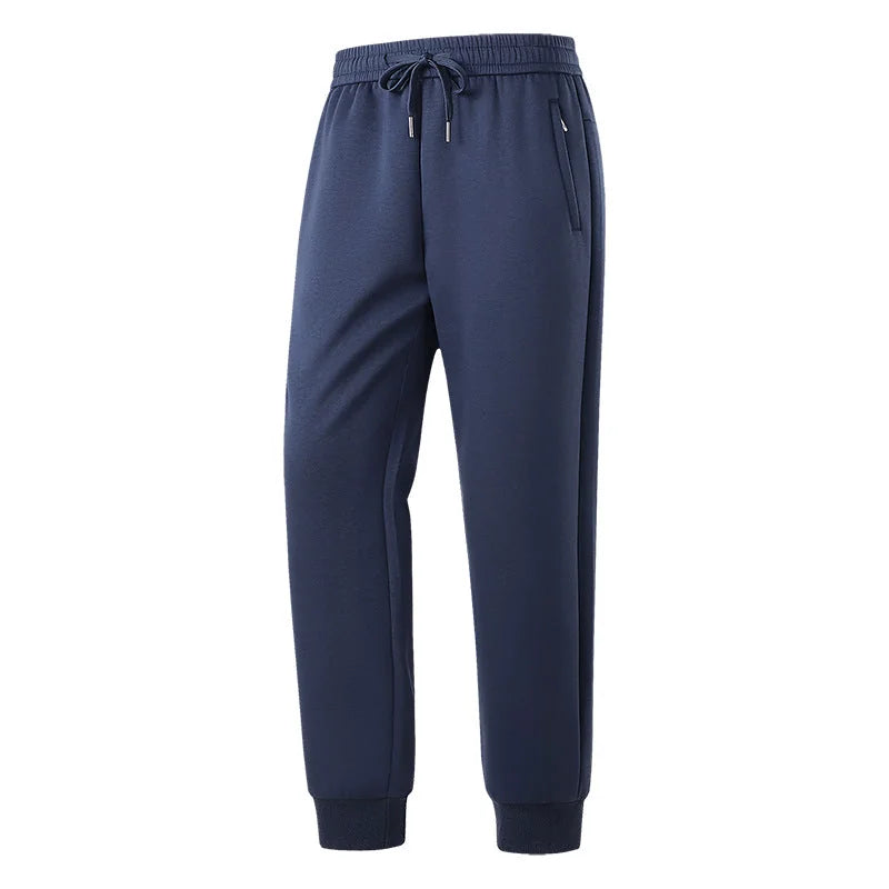 Men's Tech Jogger Pants with Elastic Waistband & Zip Pockets - Open Front Solo Navy