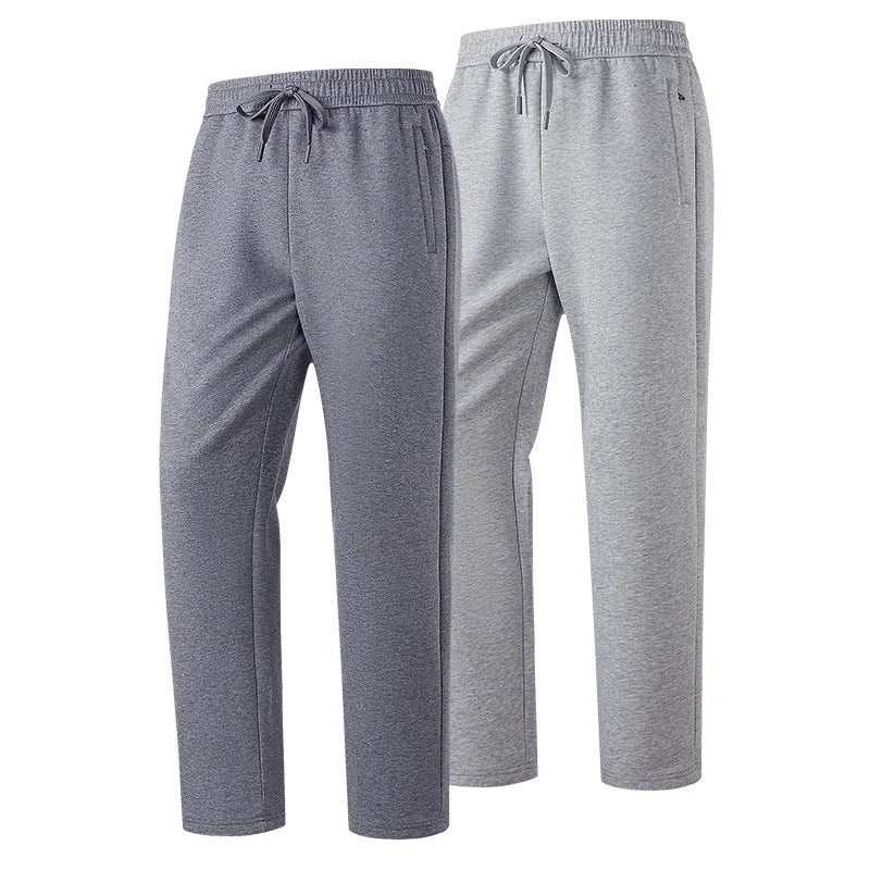 Men's Tech Jogger Pants with Elastic Waistband & Zip Pockets - Paired Front Straight